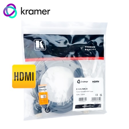 CABLE HDMI KRAMER C-HM/HM-10 DE ALTA VELOCIDAD (MALE-MALE) 10FT - 3M (97-0101010)